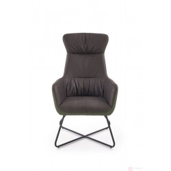 Фото8.Кресло с пуфиком TINTO Серый / Зеленый 65/83/107 Halmar